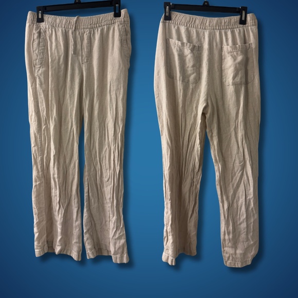 Old Navy White Linen Wide-Leg Pants - Effortless Summer Style! - Picture 3 of 6